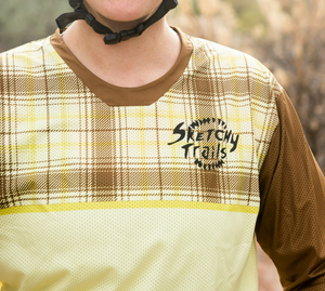 Sketchy Trails: Go Medium 3/4 Sleeve Feminine Cut Jersey