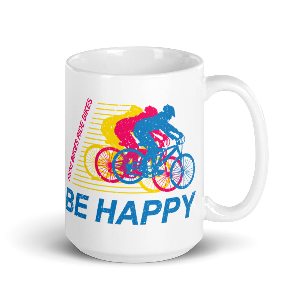 Ride Bikes Be Happy Mug